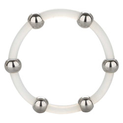 Steel Beaded Silicone Ring XL