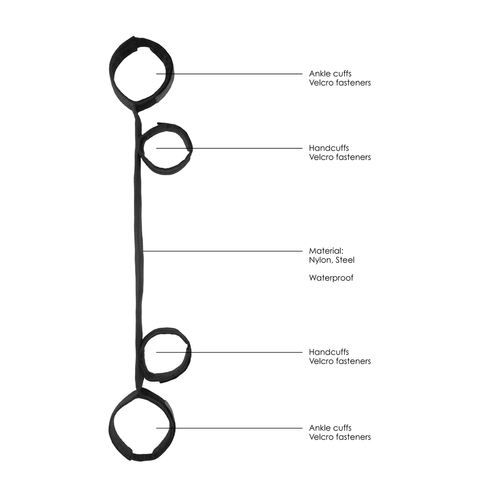 Ouch Spreader Bar With Hand And Ankle Cuffs - Image 2