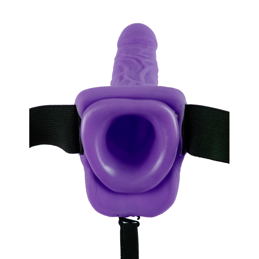 Fetish Fantasy Series 7 Inch Vibrating Hollow Strap On Purple - Image 3